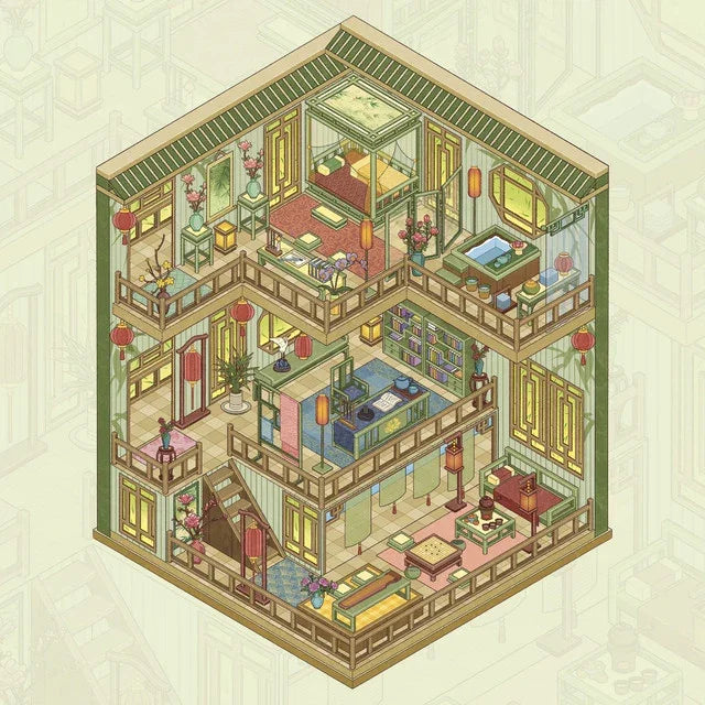 Vol. 4 Little Building Series Vintage Western House Classical Pavilion House - M