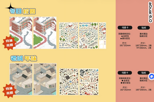 DIY mininature Scene Sticker AGuai Vol. 6 Old Town New Year Vibes Winter Campus - L 2