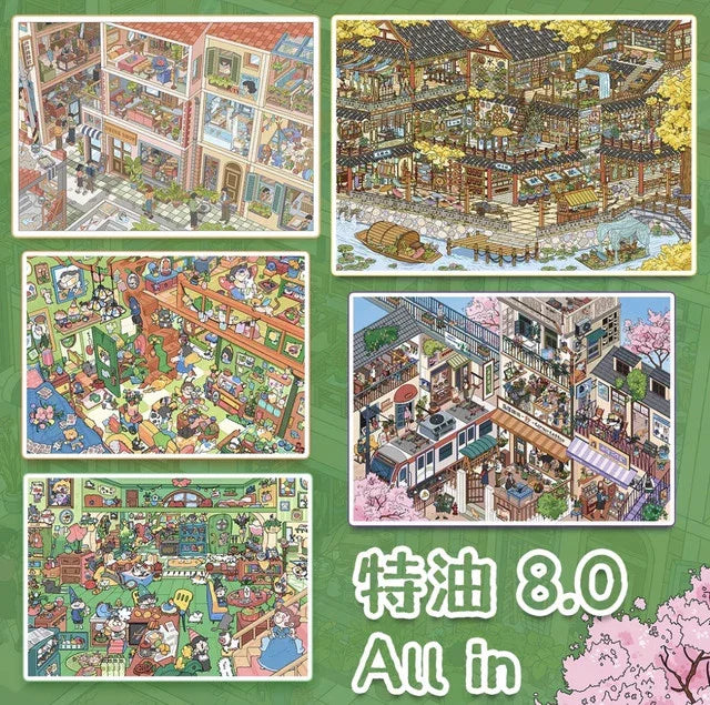 Vol. 8(Special Oil) The Princess and the Dwarfs Butterfly Cottage Summer Town Spring in a Small Town Waterside Town - L