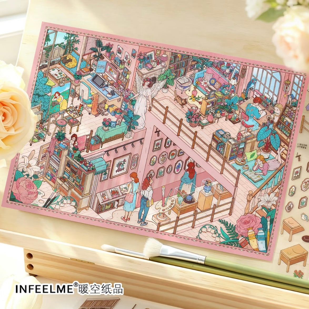 DIY miniature Scene Sticker Infeel.me Infeel.me Open Today 67.0 Rose Art Studio - L 8