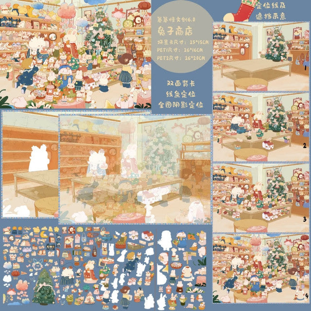 Vol. 6 Christmas Series Christmas Window Display Rabbit Shop - L