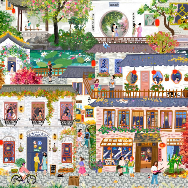 DIY mininature Scene Sticker MIMO Vol. 8 Sunset Alley Old Town Homes - L 4