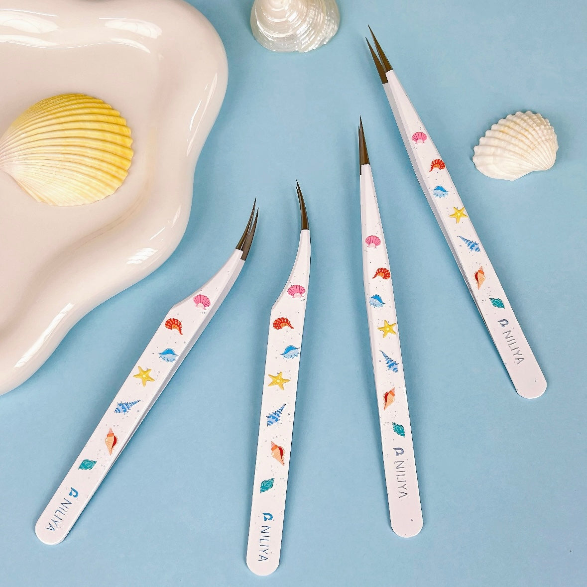 DIY miniature Scene Sticker NILIYA NILIYA Ocean Shell Tweezers Curved Tip Tweezers Straight Tweezers - S 5