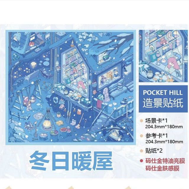 DIY mininature Scene Sticker PocketHill Vol. 17 Four Seasons Series Magic Potion Shop Plant Cultivation House Autumn Shop Winter Cozy House - M 4