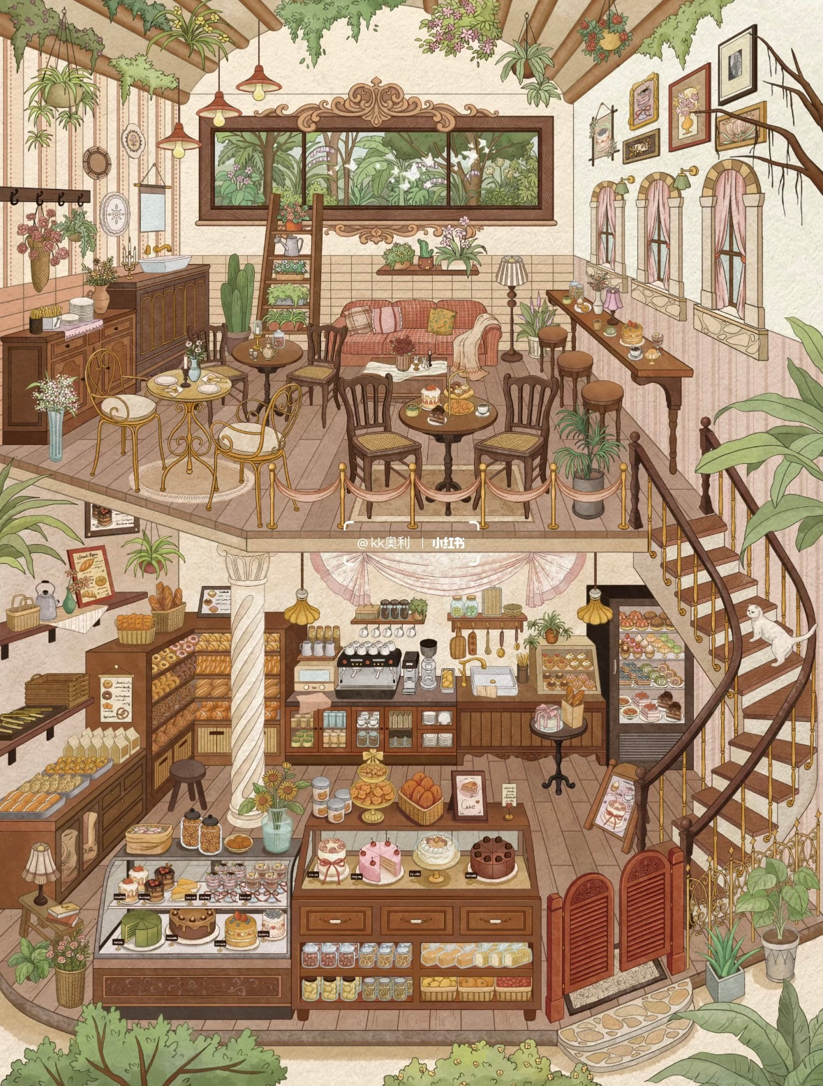 Sticker Park Vol. 1 Luxury Mirror Moments Floral Luxury Mansion Caramel Sweet Villa Golden Light Ball Home of Beloved Treasures - L