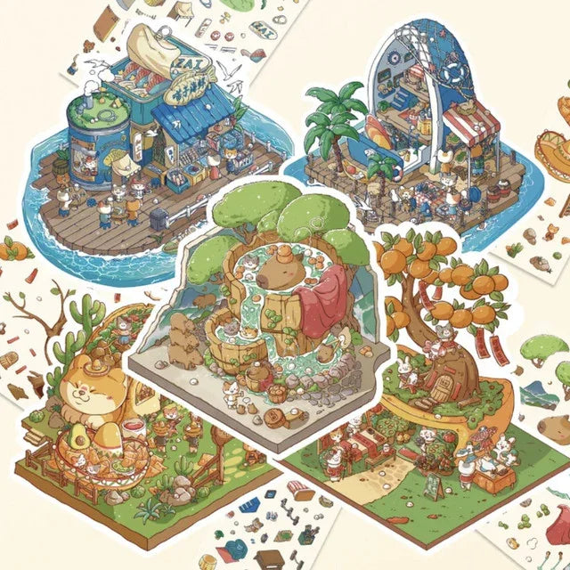 Meow Cottage Seaside Resort Capybara Bubble Hot Spring Mexican Taco Shop New Year Cottage - M
