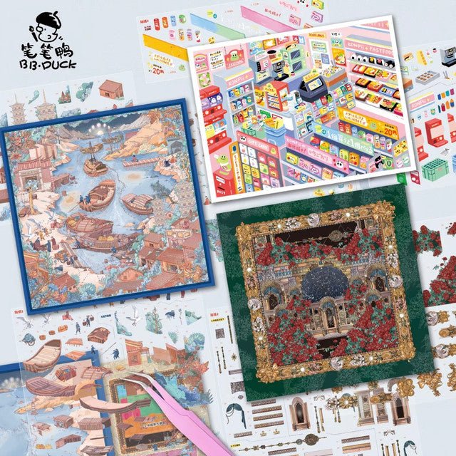 Vol. 5 Duck Down Street Convenience Store Rose Star Map Moonrise Over the Sea - M - JoyJollyCrafts