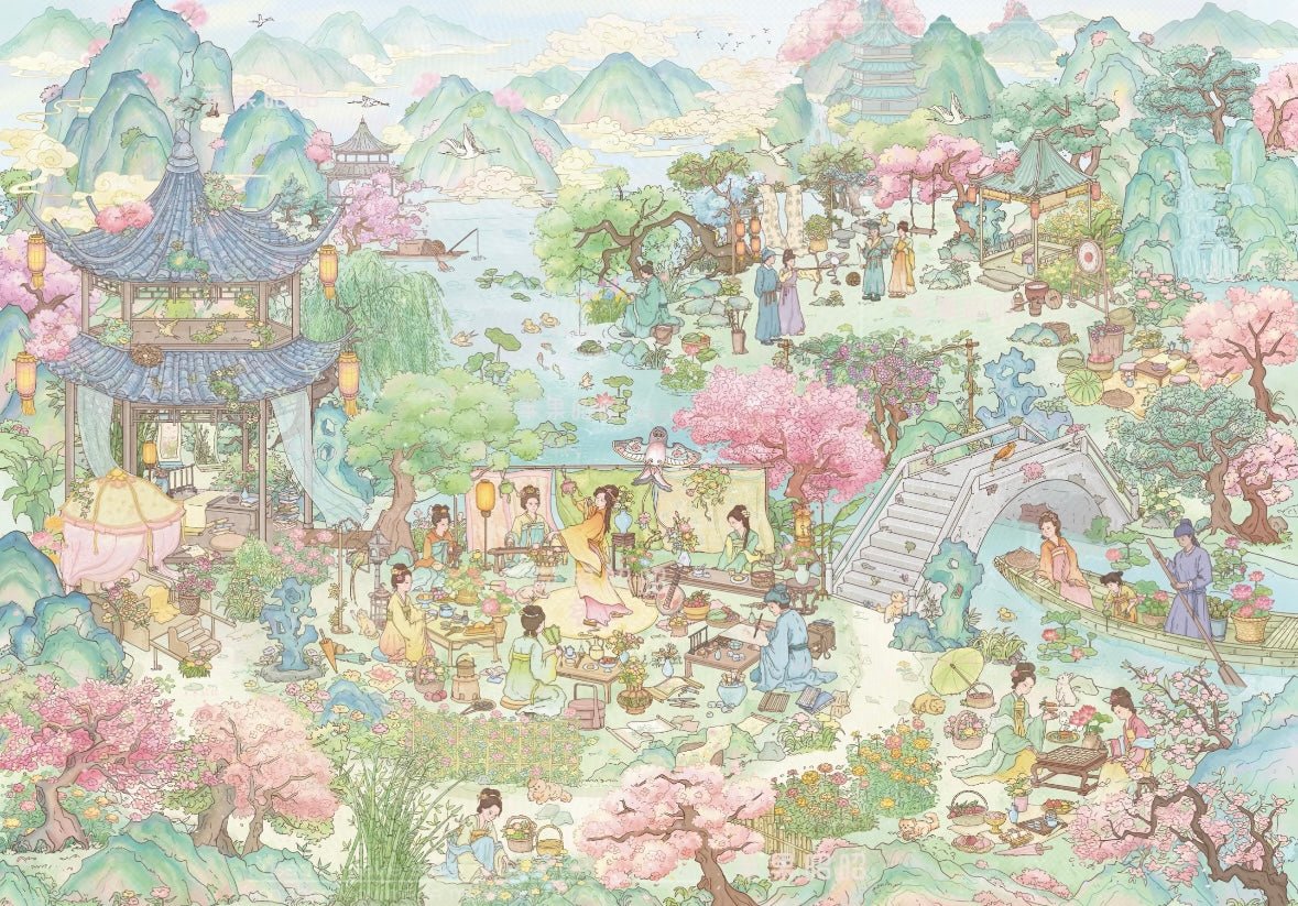 Wan Feng Vol. 4 Wind-Spirit Ferry / Purple mist fills the fragrant courtyard. - L - JoyJollyCrafts