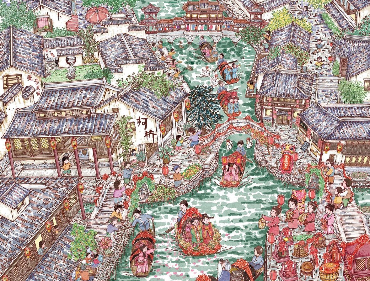 ZHIYI 3.0 Jiangnan Series Keqiao Ancient Town / Early Morning at Bazi Bridge - L - JoyJollyCrafts