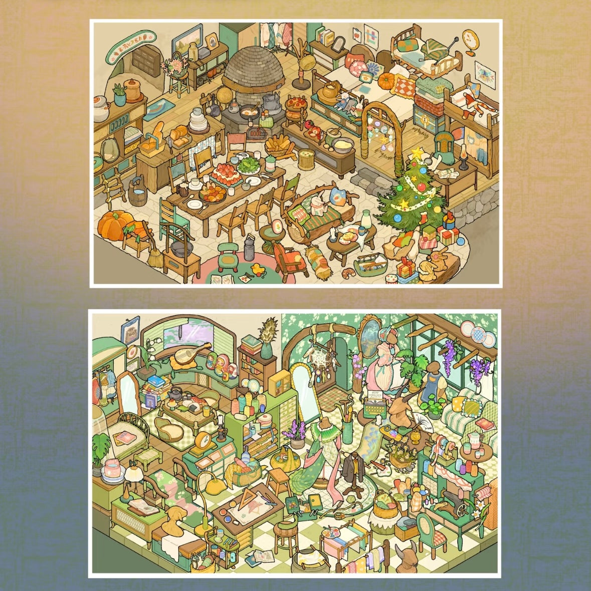 Fengshihuanxi Vol. 1 Warm Winter Rabbit Den + Hedgehog Tailor Shop / Earl Retford's House - L