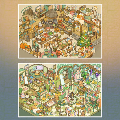 Fengshihuanxi Vol. 1 Warm Winter Rabbit Den + Hedgehog Tailor Shop / Earl Retford's House - L
