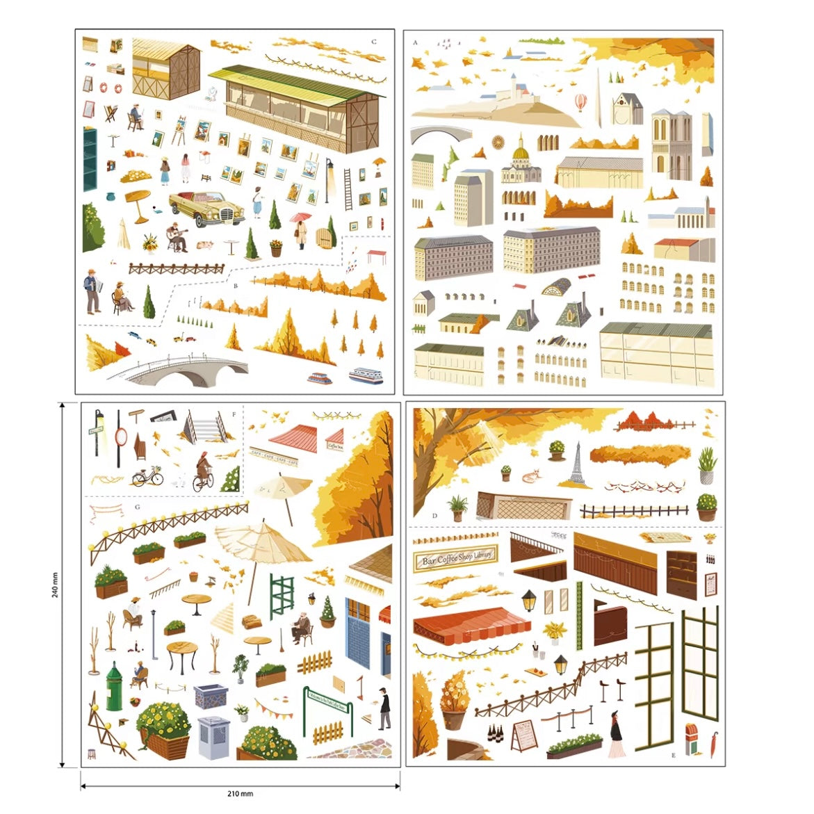 DIY miniature Scene Sticker Lingmo Lingmo Vol. 1 An Autumn Afternoon by the Seine / The Hidden Realm of Kythera - L 6