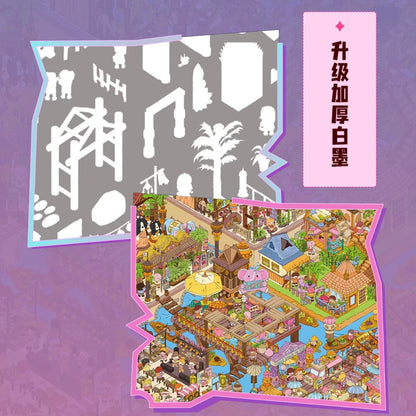 DIY miniature Scene Sticker senyou senyou Extra-Large Version 13.0 Tropical waterside town - XL 4