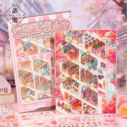 DIY miniature Scene Sticker YUXIAN YUXIAN Pocket Realm 17.0 Cherry Blossom Vending Machine Shop - L 2