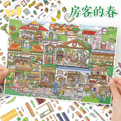 DIY miniature Scene Sticker YiLan YiLan Vol. 198 The Tenant's Autumn / The Tenant's Spring - XL 2