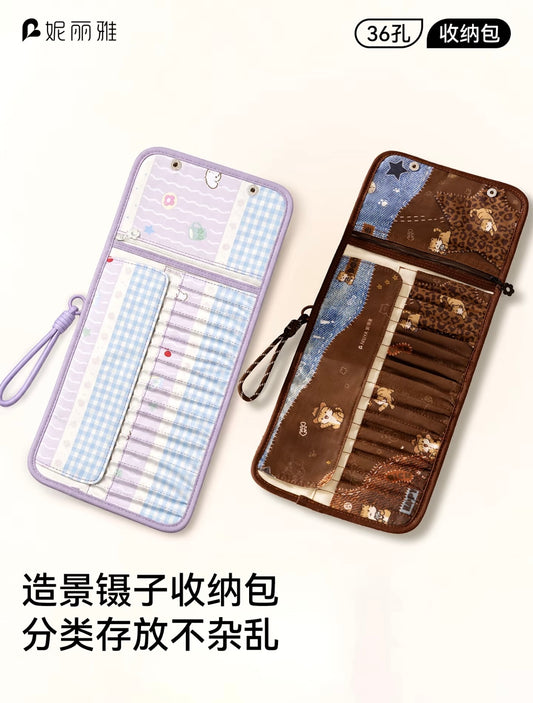 DIY miniature Scene Sticker NILIYA NILIYA Tweezers Storage Bag Leopard Print Kitten / Wavy Puppy - S 1