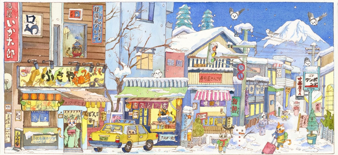 DIY miniature Scene Sticker Haven Haven Vol. 2 Snowfall Showa Cat Town / Mrs. Mouse's Lace Workshop - XL 6