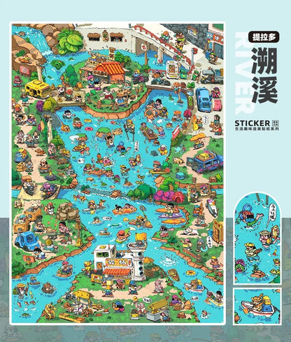 DIY miniature Scene Sticker Telado Telado Compilation 3.0 There are people everywhere. - L 7