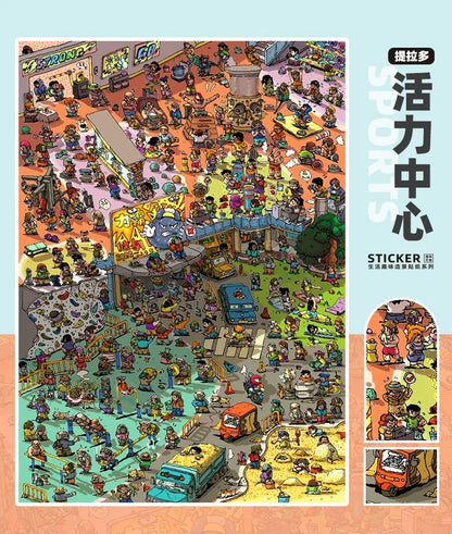 DIY miniature Scene Sticker Telado Telado Compilation 3.0 There are people everywhere. - L 9