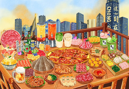 DIY miniature Scene Sticker LinWu LinWu Vol. 3 Springtime Delights in Nature / Chongqing Hot Pot / Plant shop / Seaside Café - L 4