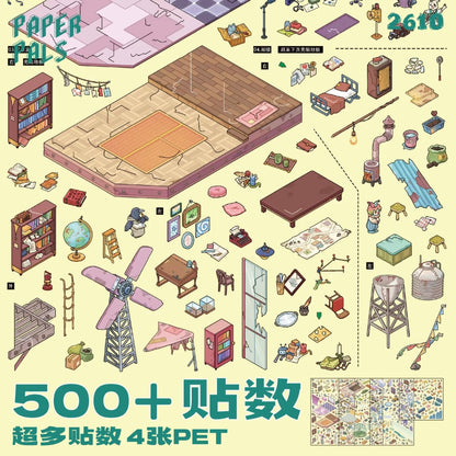 DIY miniature Scene Sticker PaperPals PaperPals Wasteland Echoes: Part 2 Wasteland Echoes: Part 2 - XL 3