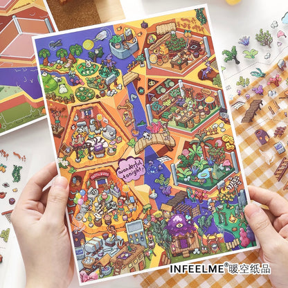 DIY miniature Scene Sticker Infeel.me Infeel.me My Little Cabin 47.0 Underground town / Prehistoric Tribe - L 5