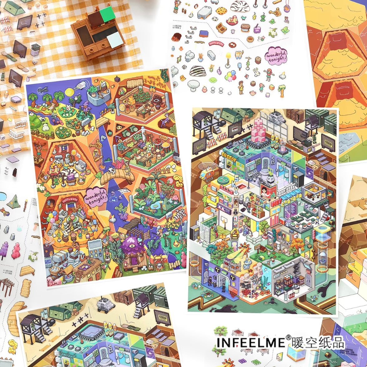 DIY miniature Scene Sticker Infeel.me Infeel.me My Little Cabin 47.0 Underground town / Prehistoric Tribe - L 9