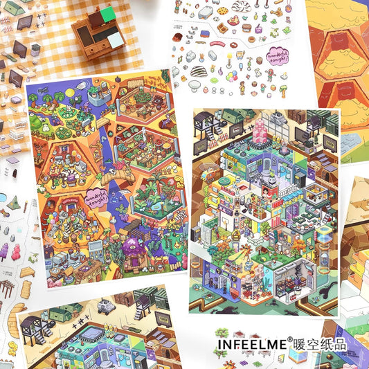 DIY miniature Scene Sticker Infeel.me Infeel.me My Little Cabin 47.0 Underground town / Prehistoric Tribe - L 9