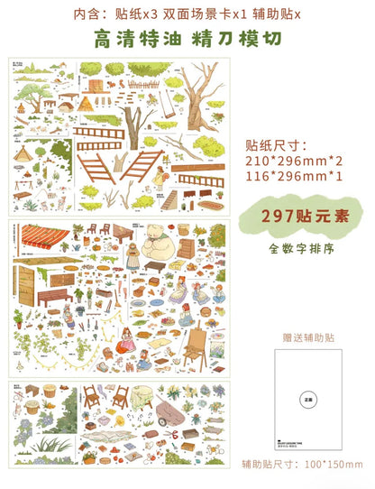DIY miniature Scene Sticker Enjoy Leisure TIme Enjoy Leisure TIme Vol. 5 A Small Party in the Woods / The Witch's House / Lemon Town - L 5
