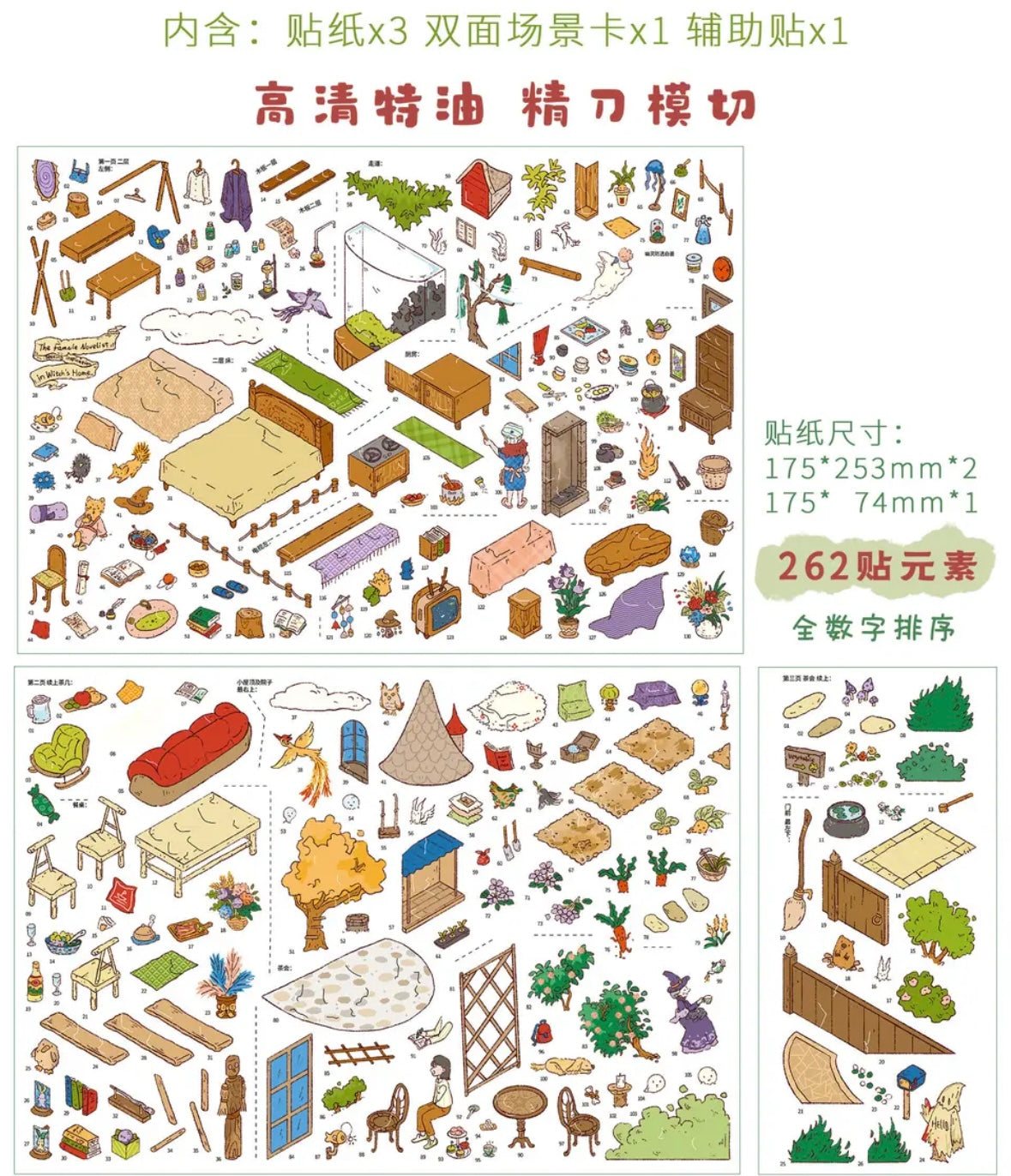 DIY miniature Scene Sticker Enjoy Leisure TIme Enjoy Leisure TIme Vol. 5 A Small Party in the Woods / The Witch's House / Lemon Town - L 7