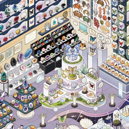 DIY miniature Scene Sticker SIMNO SIMNO Shop Series Vol. 7 Grass and Trees Leisure Hall Specimen Collection Room - L 3