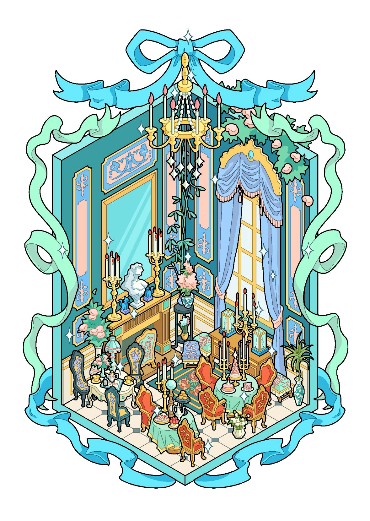 DIY miniature Scene Sticker JUAN JUAN 8.0 Rococo Sweet Dream Box 4 Designs - L 4