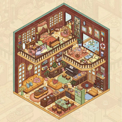 Vol. 4 Little Building Series Vintage Western House Classical Pavilion House - M