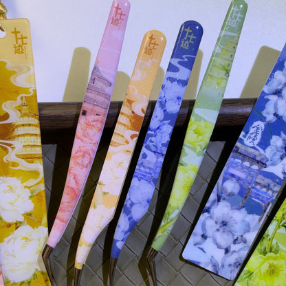 DIY miniature Scene Sticker Seventeen Seventeen 2.0 "Four Great Ancient Capitals" Series – Tweezers for Resin Crafting Green / Pink / Blue 1