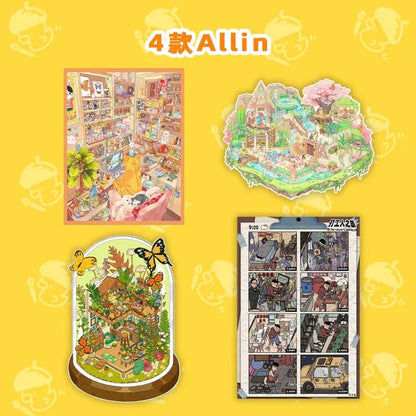 DIY mininature Scene Sticker BIBIYA Vol. 1 One Square Meter at Home Working Life Journey Specimen Jar Mini World - L 1