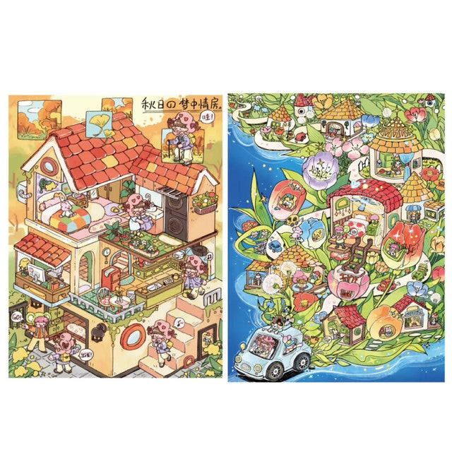 DIY mininature Scene Sticker POJX Vol. 1 Dream House Blooming Along the Way Energy Supply Station Lunchtime Moments - M 1