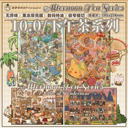 DIY mininature Scene Sticker Pineapple Vol. 10 Afternoon Tea Series Witch Bakery Bear Café Castle Banquet Magic Lamp Inn - L 1