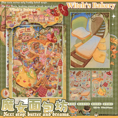 DIY mininature Scene Sticker Pineapple Vol. 10 Afternoon Tea Series Witch Bakery Bear Café Castle Banquet Magic Lamp Inn - L 3