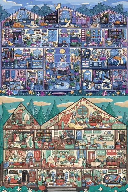DIY mininature Scene Sticker BUZHENGJING Vol. 8 Castle Series Forest Castle Magic Castle - L 1