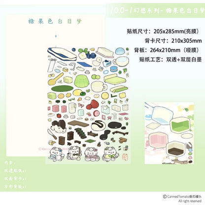 DIY mininature Scene Sticker CannerTomato Vol. 10 Cat’s Afternoon Tea Rules Gaze by the Nile Candy-Colored Daydream Transparent Heaven Fantasy Expired Candy Land Dusty Old Dreams Embers of the Title Page Paradox Specimen Workshop Gear Heart Workshop - L 5
