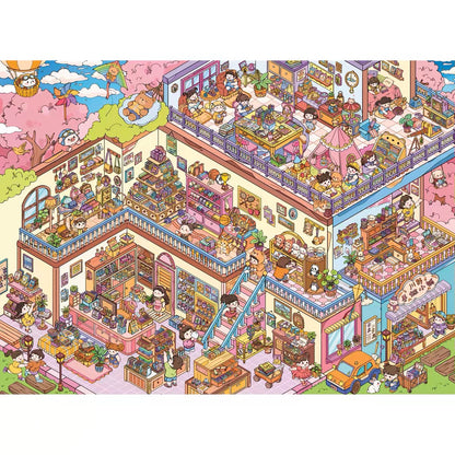 DIY mininature Scene Sticker Kawano Vol. 4 Cloud Handicraft Studio Kawano Pizza Shop Stroll around the food court - XL 2