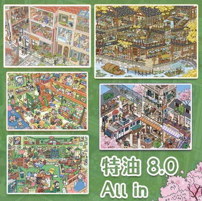 Vol. 8(Special Oil) The Princess and the Dwarfs Butterfly Cottage Summer Town Spring in a Small Town Waterside Town - L