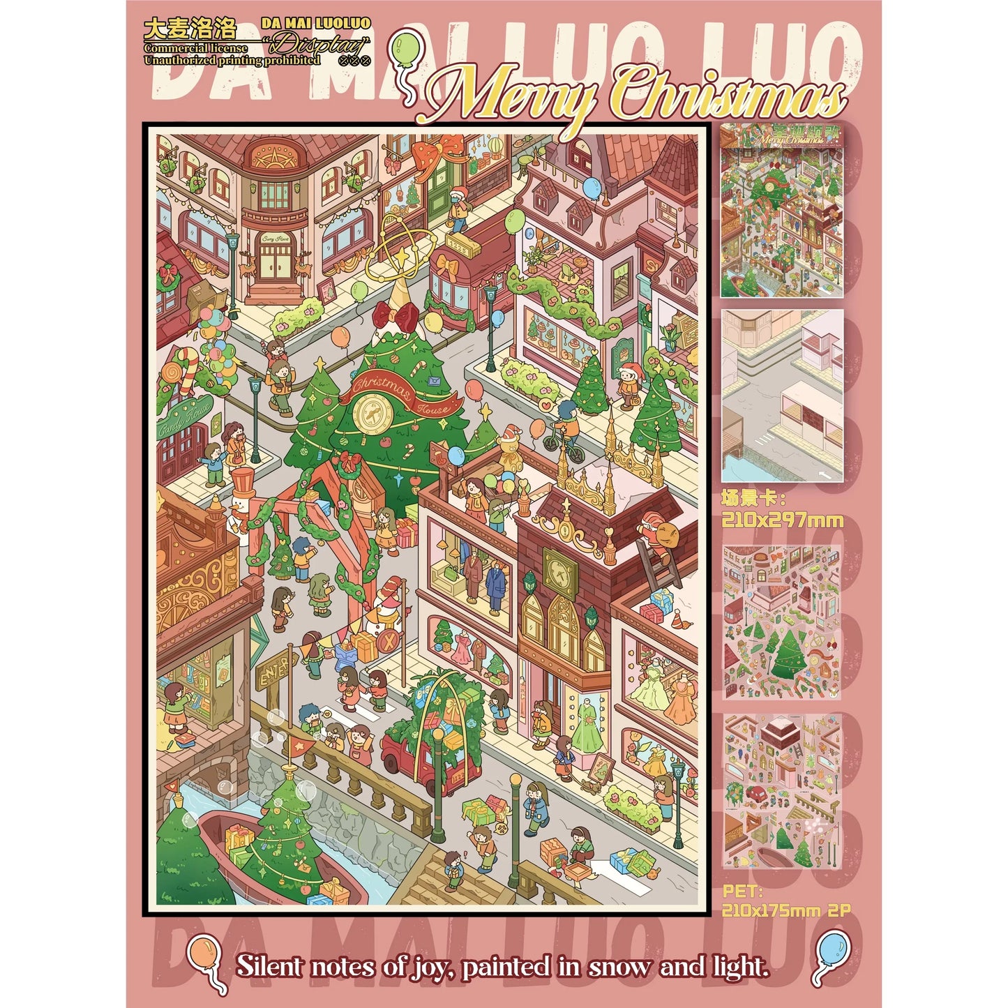 DIY mininature Scene Sticker DA MAI LUOLUO Vol. 13 Sweet Snow Town Maze Toy City Trick or Treat? Purr-lease? A Fluffy Christmas Wish Merry Christmas - XL 6