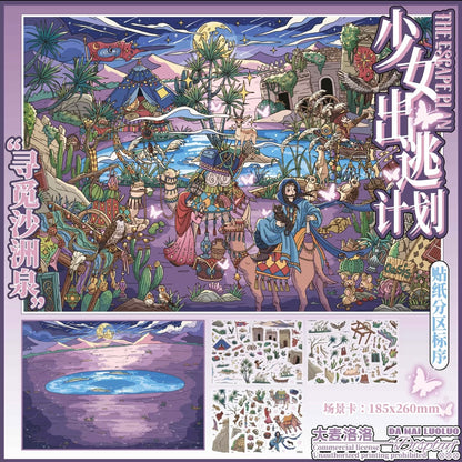 DIY miniature Scene Sticker DA MAI LUOLUO Vol. 21 Girls' Escape Series Crossing the Neon Sea Sailing Toward Freedom Island Searching for the Oasis Spring Flying Beyond the Boundless Realm - L 3