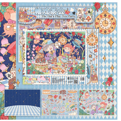 DIY mininature Scene Sticker DA MAI LUOLUO Vol. 8 The Glimmer Stage The Hat's Pay Tea Party Hazelnut Journey Golden Twist of Fate - L 5