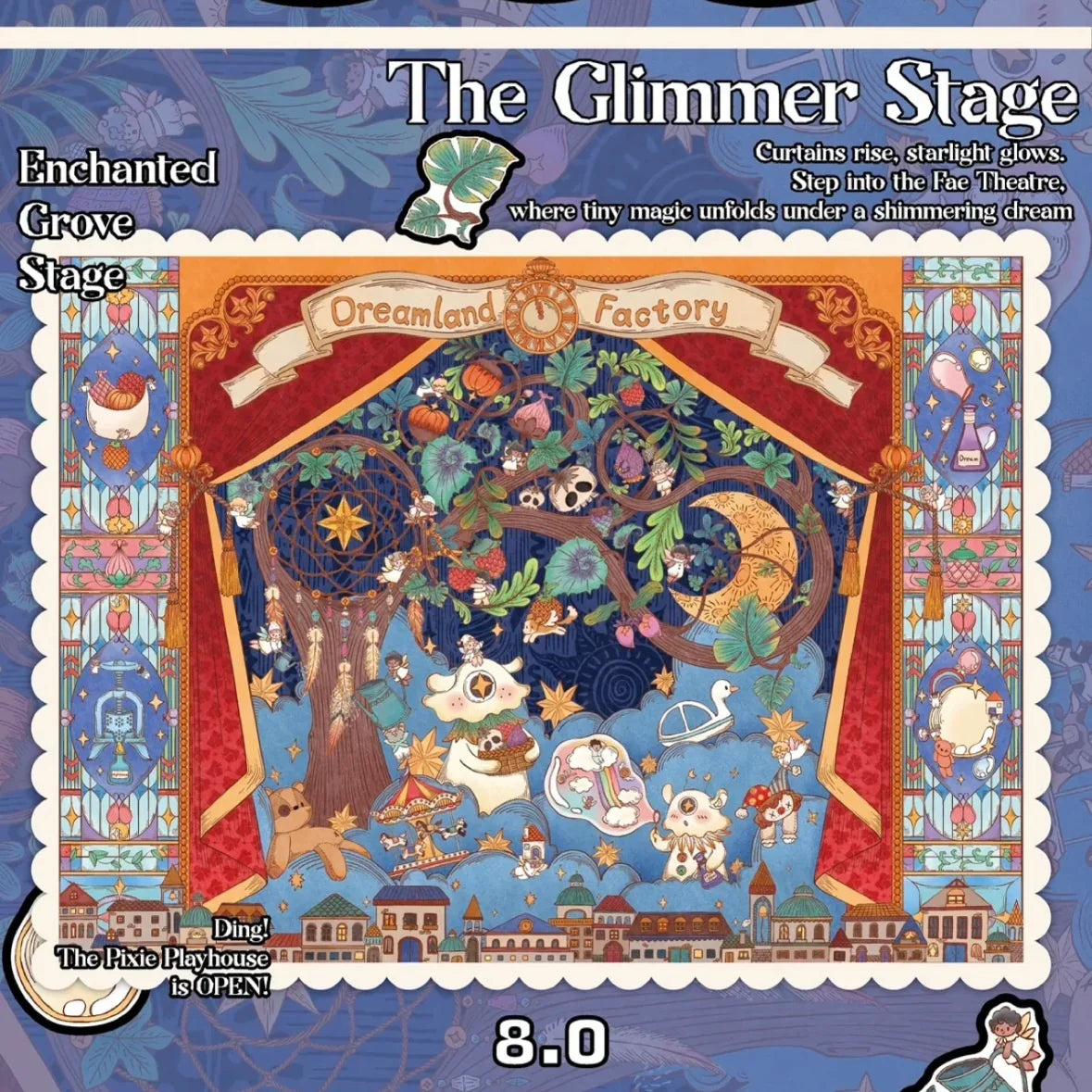 DIY mininature Scene Sticker DA MAI LUOLUO Vol. 8 The Glimmer Stage The Hat's Pay Tea Party Hazelnut Journey Golden Twist of Fate - L 6