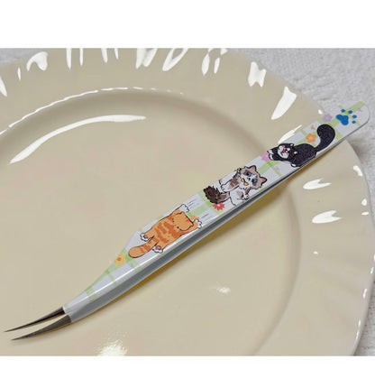 Tweezers - Cats and Dogs Puppy Angled Tip Tweezers Kitty Curved Tip Tweezers