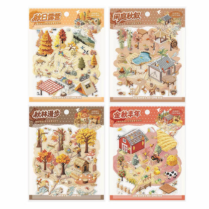 DIY miniature Scene Sticker KETCHUP Girl KETCHUP Girl Needle-embroidered Autumn Bountiful Autumn Autumn Forest Walk Autumn Camping Autumn Courtyard Tales - S 1