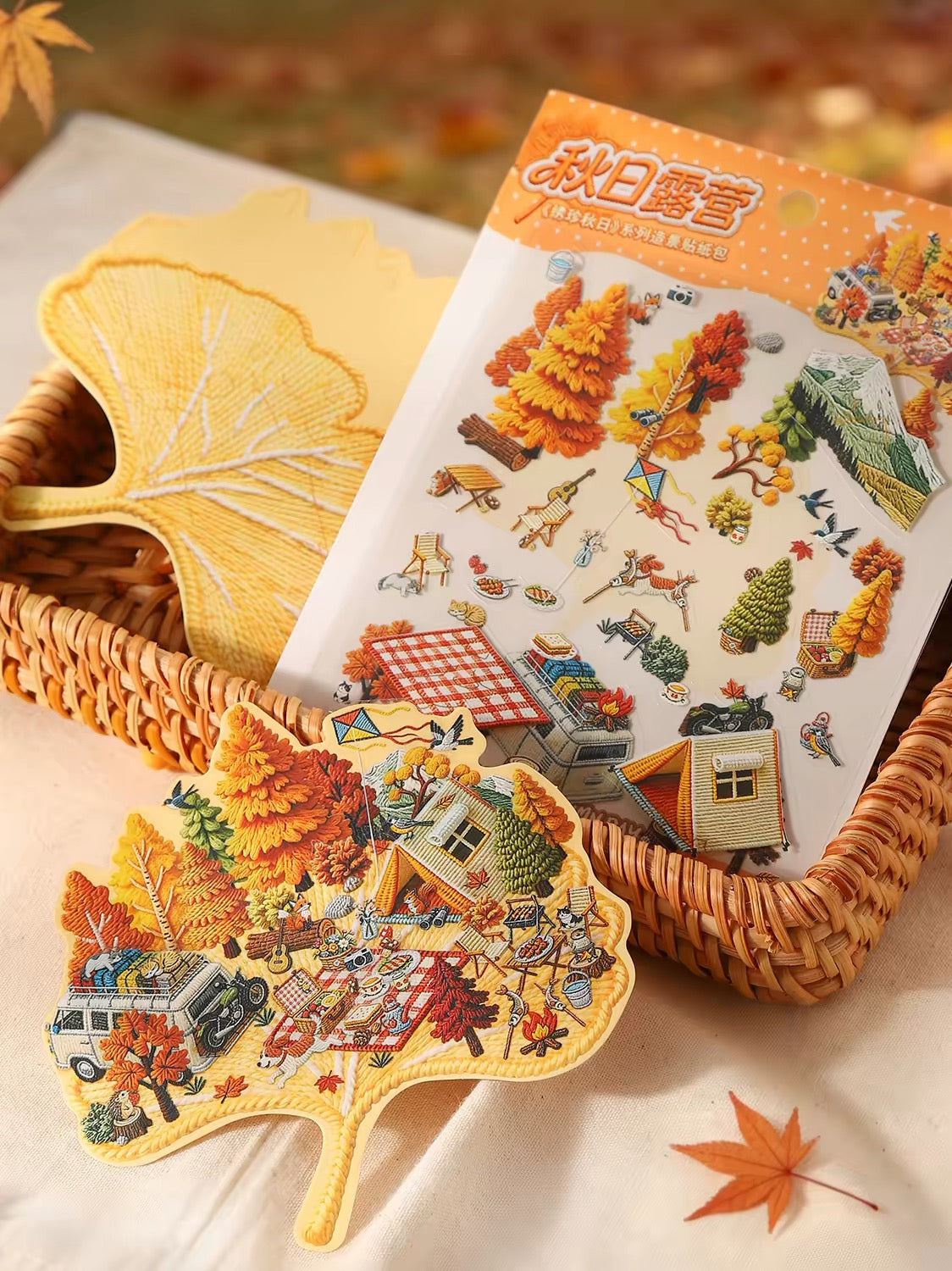 DIY miniature Scene Sticker KETCHUP Girl KETCHUP Girl Needle-embroidered Autumn Bountiful Autumn Autumn Forest Walk Autumn Camping Autumn Courtyard Tales - S 4