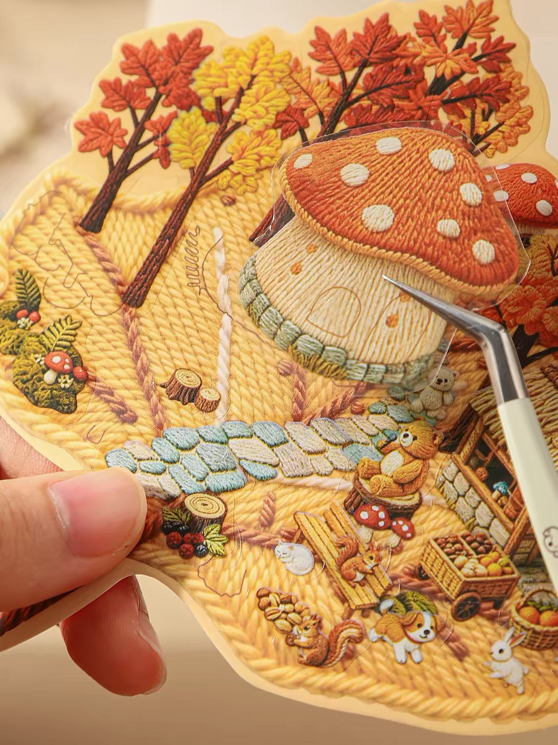DIY miniature Scene Sticker KETCHUP Girl KETCHUP Girl Needle-embroidered Autumn Bountiful Autumn Autumn Forest Walk Autumn Camping Autumn Courtyard Tales - S 6